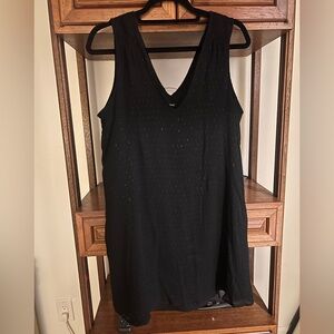 Madewell Nightshine Dress Black Silk Sparkly Shift Dress Size 10